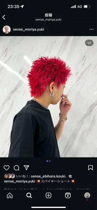 ショート メンズ縮毛/ 流れる縮毛矯正石井のヘアスタイル