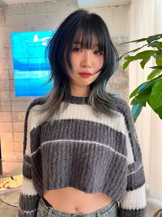 セミロング カラー haco＋所属・圧倒的デザイン力 店長🎨RENAのヘアスタイル