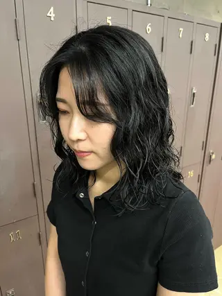 ミディアム パーマ/オリーブ/ 酸性ストレート/ゆなのヘアスタイル