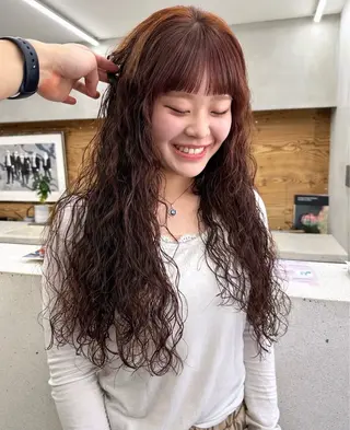 ロング パーマ パーマ /レイヤー 榛地渉馬 /矢場町のヘアスタイル