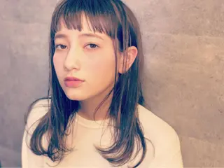 ミディアム カラー パーマ 顔周りレイヤー/韓国 ブリーチminamiのヘアスタイル