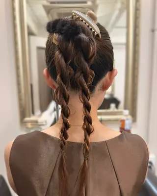 ヘアアレンジ 白髪ぼかし 👒堀江・ヨンスクのヘアスタイル