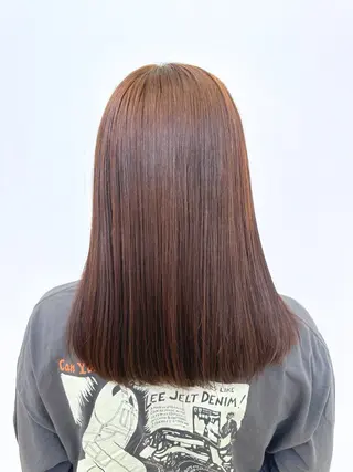 ロング カラー 髪質改善ストレート インナーカラーハズキのヘアスタイル