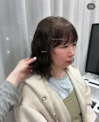 ミディアム パーマ moe/名古屋美容室 /モデル募集のヘアスタイル
