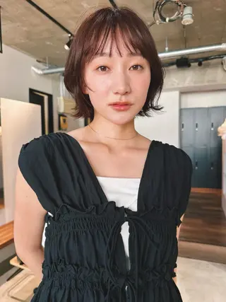 ショート カラー パーマ 🫧小顔×似合わせ× 透明感カラー🫧のヘアスタイル