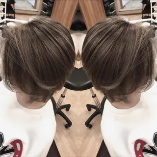ショート カラー ヘアアレンジ 松井那津子 /ハイライトブリーチのヘアスタイル