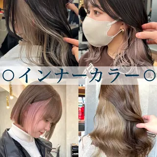 ミディアム カラー ボブ/くびれボブ/ 髪質改善/Ru-kaのヘアスタイル