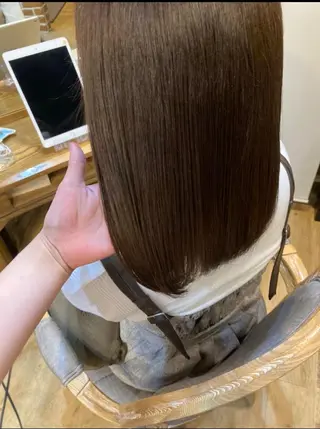 ミディアム ✨色持ちの良い艶 カラー✨蟹江真世のヘアスタイル