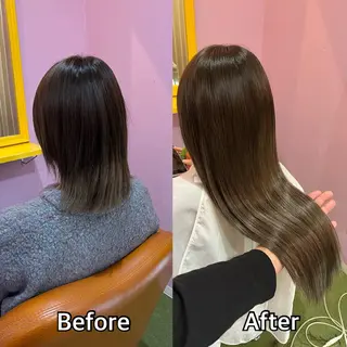 ロング シール＋ちび編み込み エクステ梅田🐨のヘアスタイル