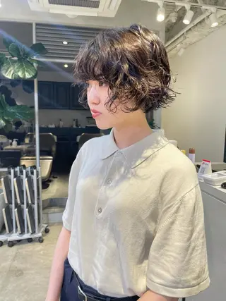 ショート パーマ 斉藤 瑞恵のヘアスタイル