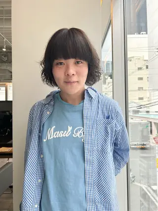 ショート カラー パーマ メンズ hinano ヒナノのヘアスタイル