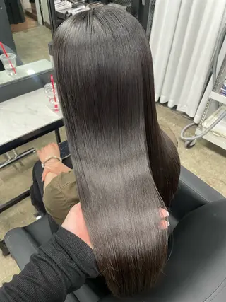 ロング レイヤーカット/ 縮毛矯正/ミサキ💐のヘアスタイル