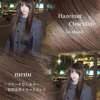 カラー 顔まわりレイヤー/ 透明感カラー/アヤノのヘアスタイル