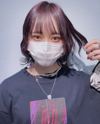 ミディアム カラー ヘアアレンジ 韓国レイヤーカット/ 儚げカラーチナツのヘアスタイル