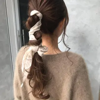 ロング ヘアアレンジ 【arc】Ruri コテ巻き風パーマのヘアスタイル