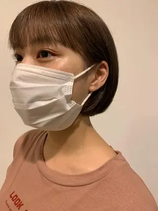 ショート カラー パーマ ヘアアレンジ パーマ/透明感カラー /ボブ/吉田一生のヘアスタイル