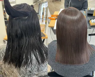 ミディアム カラー ベージュカラー 新潟/万代/井上佑のヘアスタイル