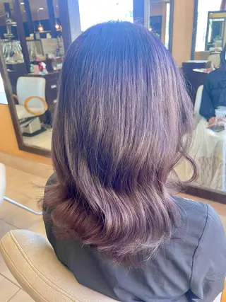 セミロング カラー ヘアアレンジ 透明感カラー✨艶髪 制作🌱山根あゆみのヘアスタイル