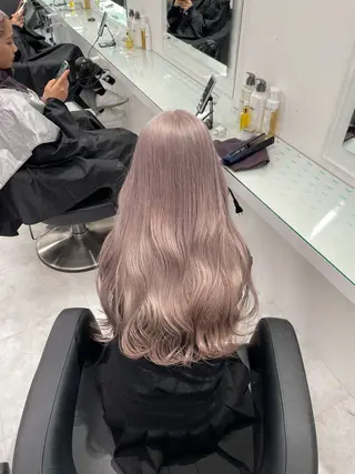 ロング カラー ヘアアレンジ ハイトーン艶カラー 🤍ゆうひのヘアスタイル