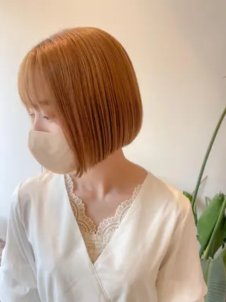 ショート レイヤー/韓国/ボブ 縮毛矯正/畠中ケントのヘアスタイル