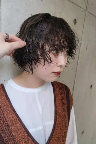 パーマ ショート OMA 片岸 信征のヘアスタイル