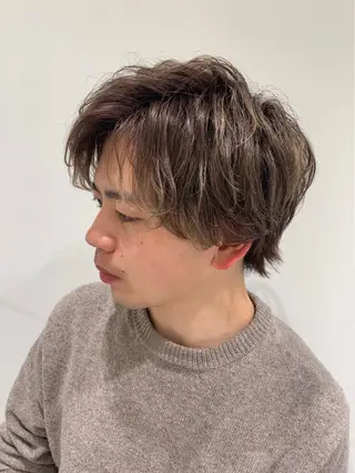 ショート カラー メンズ 【センターパート/ マッシュ】ryokaのヘアスタイル