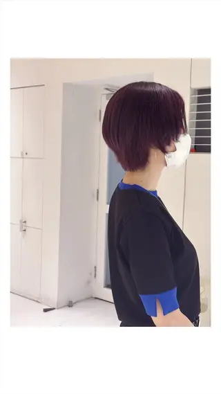 ショート カラー 透明感カラーと映画 美容師/yujiのヘアスタイル