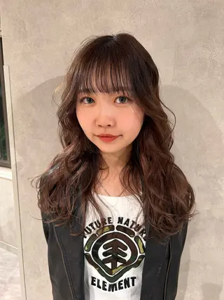 ミディアム カラー ayano/パーマ/ 暖色カラーのヘアスタイル