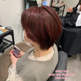 ショート カラー 艶髪レイヤー上田 紗也🇰🇷💗のヘアスタイル