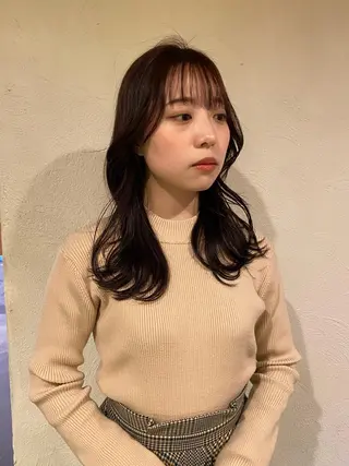 セミロング カラー 吉田 光佑のヘアスタイル