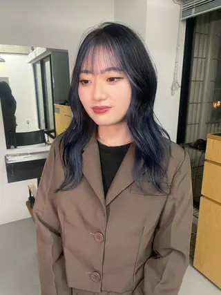 ミディアム カラー カットモデル/ ハイトーン/ゆうあのヘアスタイル