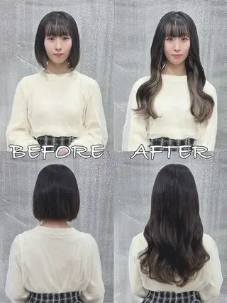 ロング カラー ヘアアレンジ LIP 大阪本店 エクステ 堀谷和孝のヘアスタイル