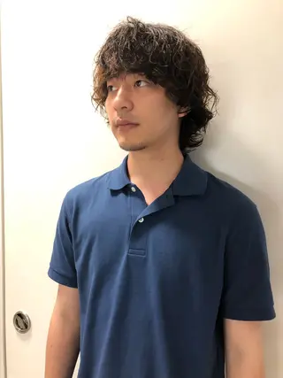 パーマ ヘアアレンジ メンズ ainico+所属・メンズ特化✂️栗原 侑也のヘアスタイル