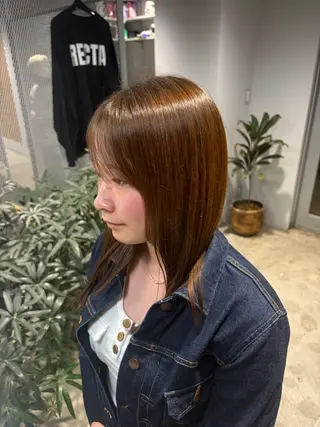 セミロング カラー ナチュラルカラー リタッチ　あんりのヘアスタイル