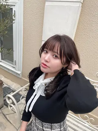 セミロング カラー パーマ BEBE所属・ご新規様限定 透明感カラーKANAのヘアスタイル