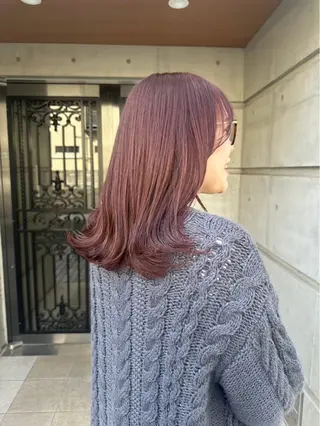 セミロング カラー kei/透明感カラー /縮毛矯正/メンズのヘアスタイル