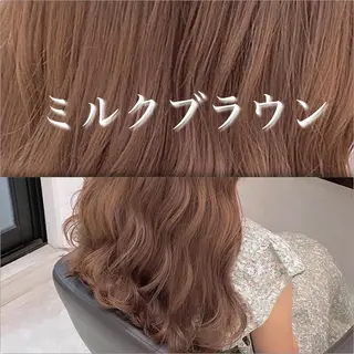 セミロング カラー ダブルカラー 韓国ヘアKYONのヘアスタイル