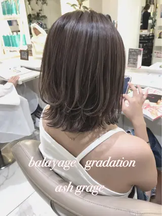 ショート カラー 山崎俊輔/髪質改善 /バレイヤージュのヘアスタイル