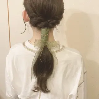 ロング ヘアアレンジ 保谷 菜々美のヘアスタイル