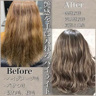 ミディアム カラー MiL所属・✨ハイトーン✨ 濱田知孝のヘアスタイル