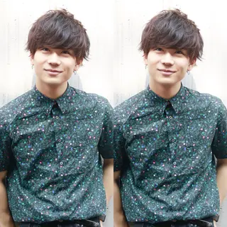 ショート メンズ BABY 艶髪暗髪ヘア💖達人のヘアスタイル