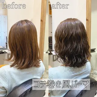 セミロング カラー パーマ ブリーチ縮毛矯正/ デサキ ショウヘイのヘアスタイル