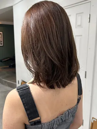 ミディアム カラー レイヤーボブ/ 艶カラー/サナ🌼のヘアスタイル