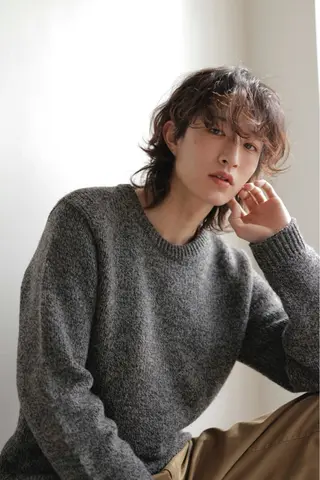 パーマ メンズ 似合わせカット暖色 カラーhiyonaのヘアスタイル