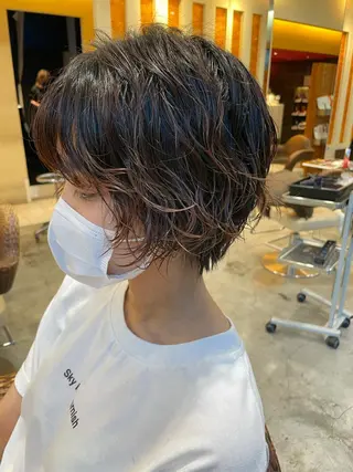 ショート パーマ 原宿美容室Cura所属・パーマ美容師🌈中村 絢美のヘアスタイル