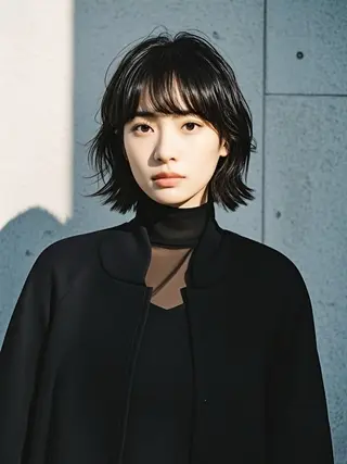 ミディアム ウルフカット 811 大阪梅田 ウルフのヘアスタイル