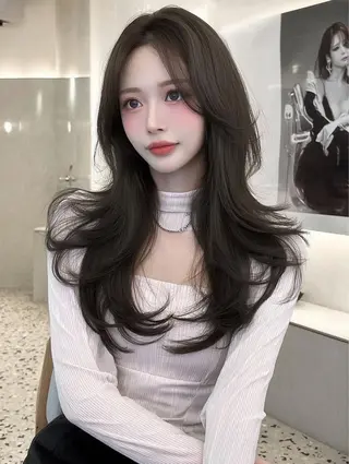 ロング カラー 🫧ナオ🫧 /韓国 ヘア/ マンツーマンのヘアスタイル