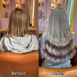 ロング シール＋ちび編み込み エクステ梅田🐨のヘアスタイル