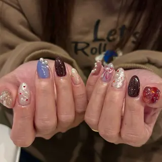 ネイル amuse 手書きニュアンスのネイルデザイン