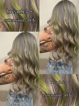 セミロング カラー ヘアアレンジ 🔥ハイトーンカラー ギャルNAOKI🔥のヘアスタイル